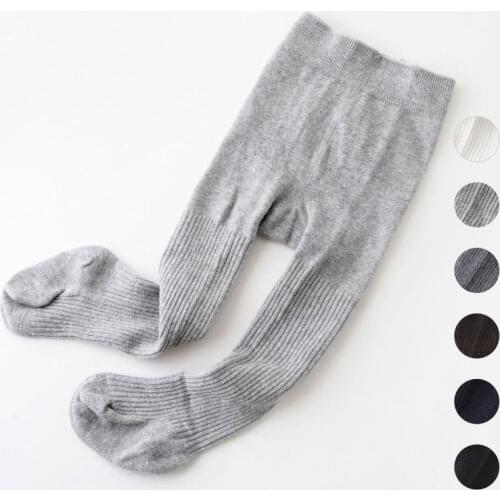 0-8 Years Old Baby Tights For Girls Infant Autumn Spring Tights Vertical Stripes Cotton Infant Solid Leg Warmers Pantyhose