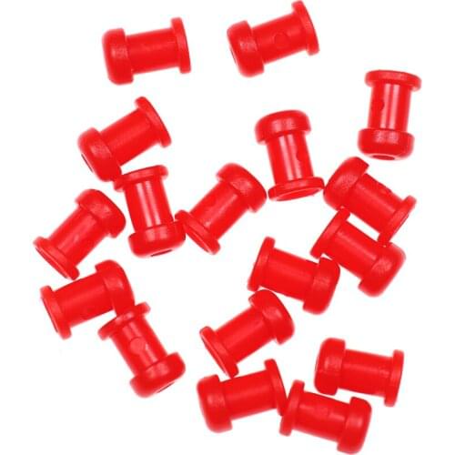 Wholesale Red Round Plastic Slide Parts Snapper Silicone Skirts and Rubber Tie Fixed Parts Saltwater Fishing Lure Accessories
