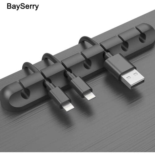 3/5/7 Holes USB Cable Organizer Wire Winder Headphone Earphone Holder Mouse Cord Silicone Clip Phone Line Desktop Management