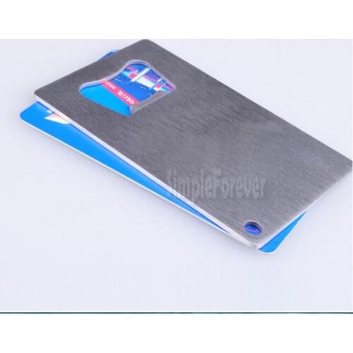 100pcs Personalized Credit Card Sized Bottle Opener Custom Company Logo Engraved / Printed Metal Business Card Bottle Opener