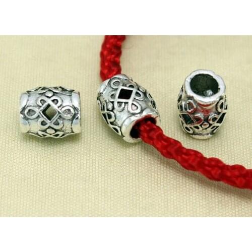 10pcs/lot Tibetan Silver spacer Chinese knot pattern Loose Bead Spacer Beads Connectors for DIY Jewelry Making bracelet ef3s