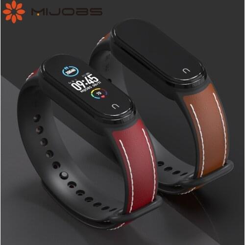 Strap For Mi Band 6 5 Smart Bracelet Genuine Leather Wrist Band for Xiaomi Mi Band 5 Wristband Correa Xiomi Miband 6 Replacement