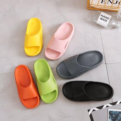 Women Thick Platform Slippers Summer Beach Eva Soft Sole Slide Sandals Leisure Men Ladies Indoor Bathroom Anti-slip Shoes 2021