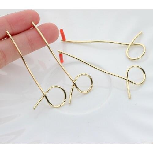 Zinc Alloy Golden Geometric Exaggerated Line Base Earrings Linkers 6pcs/lot For DIY Fashion Earrings Jewelry Accessories