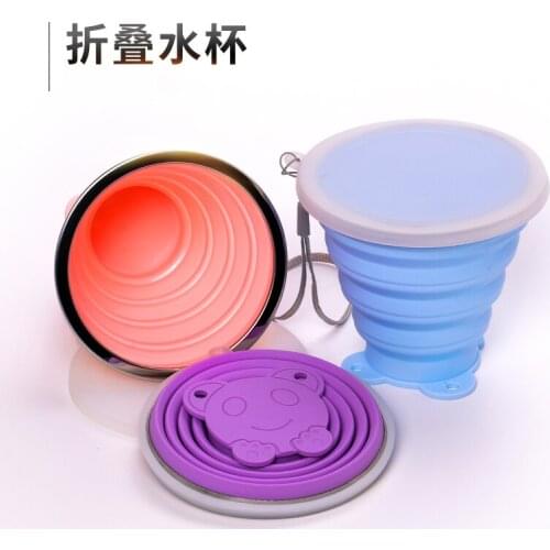 Silicone Folding Water Cup High Temperature Resistant Telescopic Travel Compression Mini Portable Soft Drinking Cup Mouth Cup