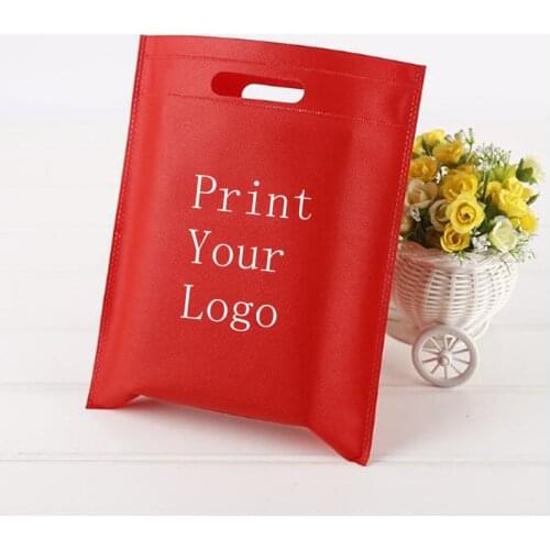 500pcs Print your logo Shopping bags Non woven bags flat bags for make logo black green blue factory price sale shipping cost