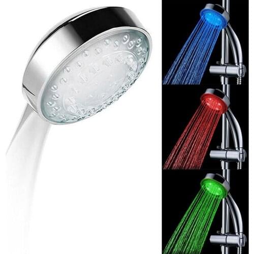 LED Shower Head 2016 Brand New RomanticTemperature control 3 color Water-Saving Bath Sprinkler bathroom