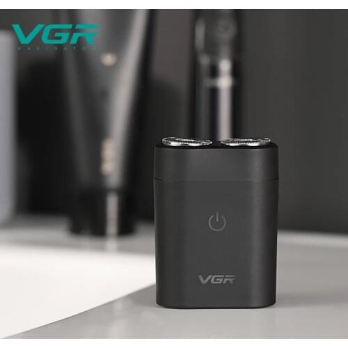 VGR Electric Shaver Mens Beard Cutter Electric Beard Trimmer Mens Facial Epilator Portable Home Travel Razor Mini USB Charging