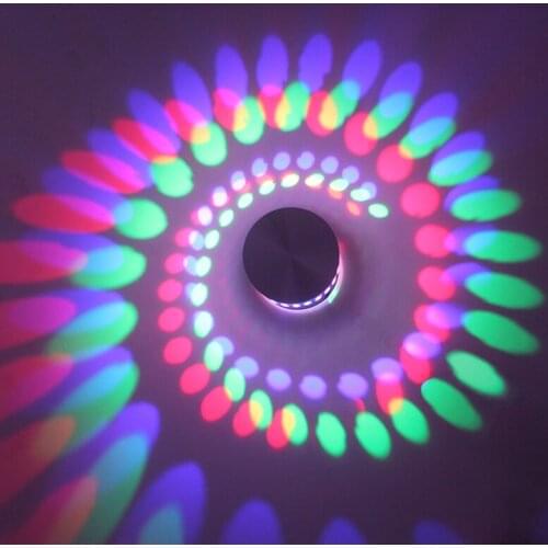 Indoor Lighting 3W LED Spiral Wall Lamp Luminous Scone For Bedside Bedroom Bar Foyer KTV Decorative Night Light