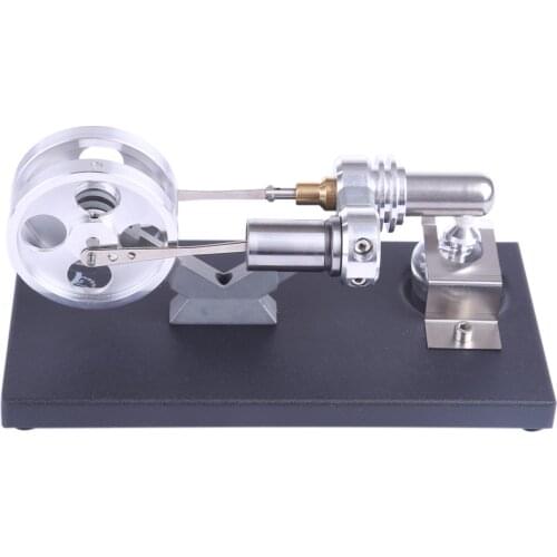 High Quality DIY Metal Cylinder Hot Gas Turbine Stirling Engine Black Metal Baseplate Stem Learning Model Toys For Children