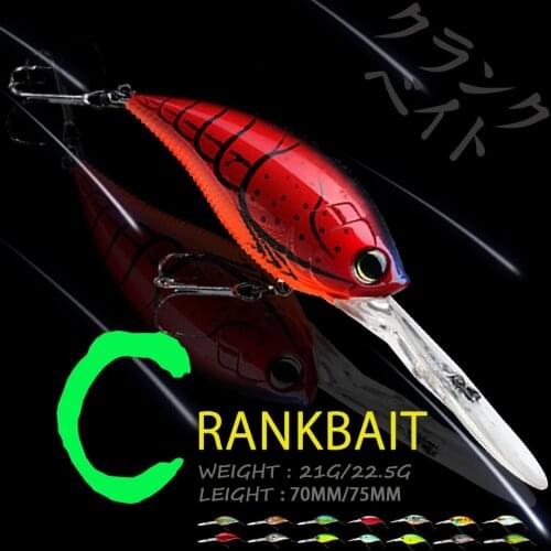 WALK FISH 70mm/75mm Floating Crank Fishing Lure Wobbler 3D Eyes Fishing Baits Artificial Hard Fishing Bait Swimbait Fishing Tool