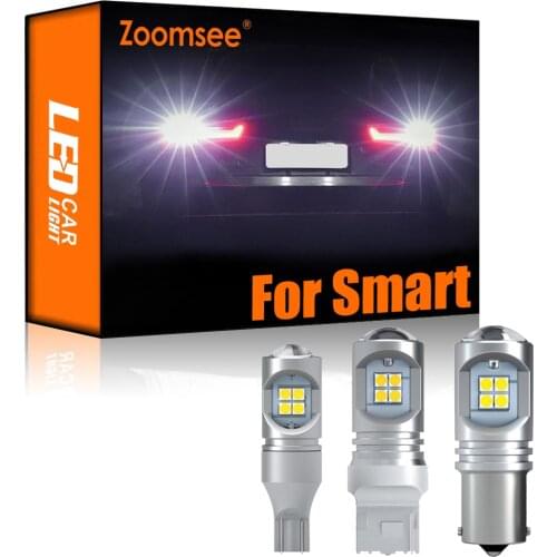 Zoomsee 2Pcs White Reverse LED For Smart Fortwo Forfour 1998-2020 Canbus Exterior Backup No Error Rear Tail Light Vehicle Lamp