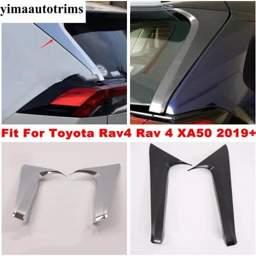 Rear Door Window Spoiler Panel Rear Wing Decoration ABS Accessories Cover Trim Fit For TOYOTA RAV4 RAV 4 XA50 2019 2020 2021