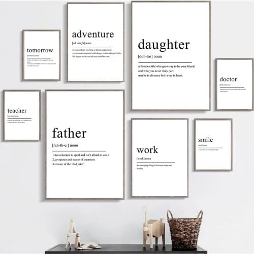 Tomorrow Father Daughter Definition Quotes Wall Art Canvas Painting Nordic Posters And Prints Wall Pictures Living Room Decor