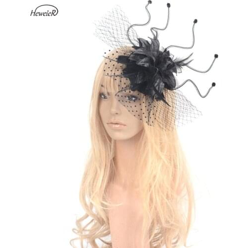 Women Bridal Fascinator Lace Flower Feather Wedding Party Pillbox Hat Cocktail Ascot Races Headwear Hairpin Handmade Accessories