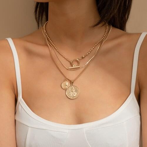 Goth Vintage Boho Carved Coin Pendant Choker Necklace for Women Lariat Lasso Long Tassel Chain Necklace Collar Jewelry Gift 2021