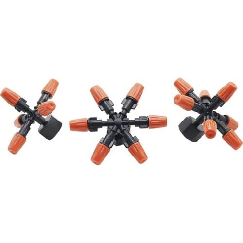 2Sets Multi-way Atomization Misting Nozzles with 1/2" Femal Thread Connectors Garden Irrigation Agriculture Industrial Sprinkler