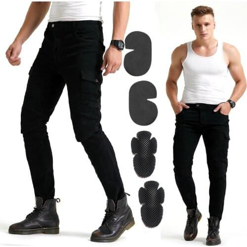 2020 NEW fashion Khaki MOTO pants man Motorbike pants black jeans Blue motorcycle Jeans with protector Armor Knee WF-06