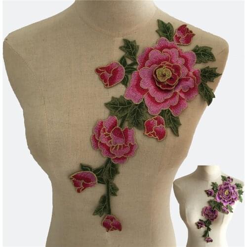 3D flower Polyester Lace Fabric Embroidery Applique Sewing Dresses DIY Hollow out Trim Lace Collar Needlework Lace Accessories