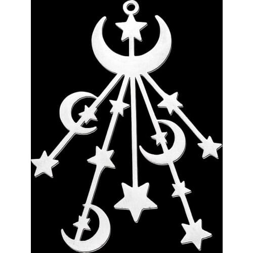 5pcs/lot 100% Stainless Steel Star Moon Collection DIY Earring Pendant Charm Wholesale Custom Charms