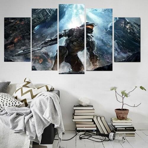 5 Piece Wall Art Canvas Painting A Gun Battle Game Poster Nordic Decoration Home Modern Living Room Modular Picture Framework