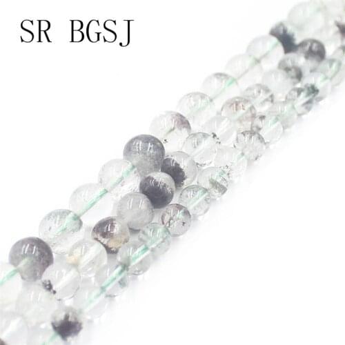 Free Shipping 6 8 10mm 3A Phantom Quartz Gems Natural Round Stone Jewelry Making Beads Strand 15"