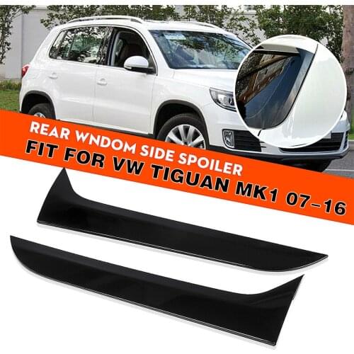Black 1Pair Rear Window Side Wing Spoiler Canards Splitter Fit For VW Tiguan MK1 2007-2009 2010 2011 2012 2013 2014 2015 2016