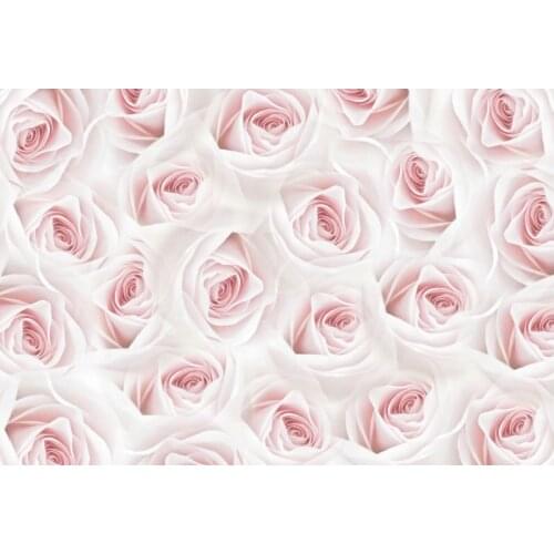 Flower Backdrop Light Pink Roses Scenery Party Photography Background Holiday Celebration Photo Booth Studio Decor