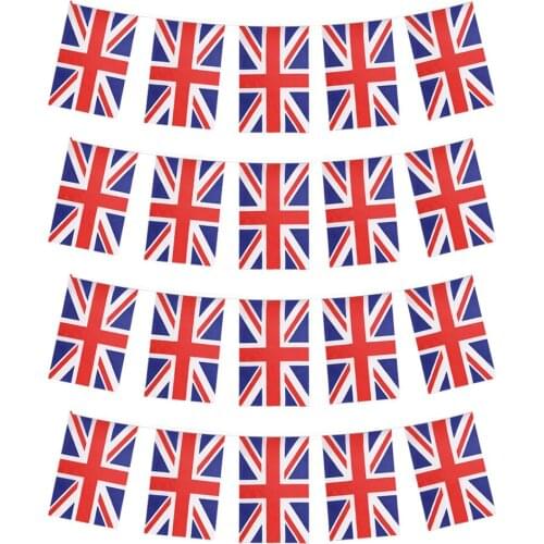 Union Jack Bunting Pendant Flags British Banner Fabric Flag Decoration For Birthday Wedding Party National Day Celebration
