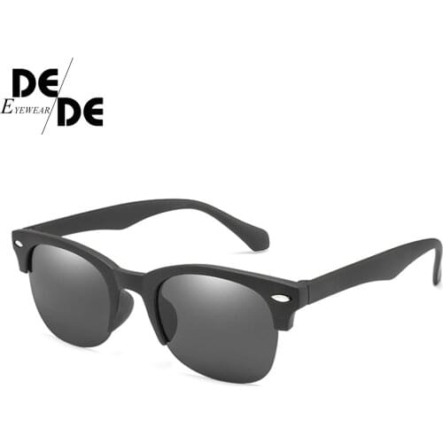 Hot Sale Semi-rimless Polarized Sunglasses Men Women Round Mirror Sun Glasses for Driving Classic oculos feminino UV400