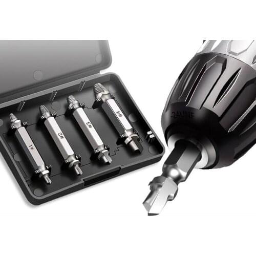 HHS Screw Extractor Damaged Screw Extractor Drill Bit Set Broken Screw Easily Take Out Double-head Bolt Remover
