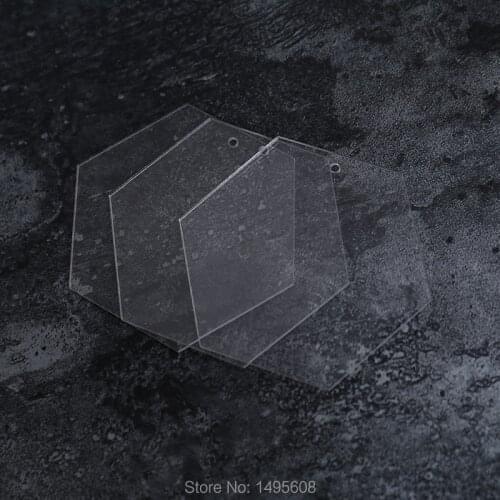 Laser Cut Acrylic Hexagon shape, blank Hexagon with hole or without hole, clear acrylic deco, wedding deco, party deco