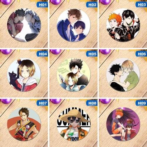Manga Haikyuu!! Cosplay Badges Hinata Shoyo Brooch Pins 58mm Japan Anime Collection Badge For Backpacks Clothes