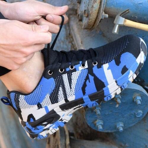 Men Work Safety Shoes Boots Plus Size 34-47 Unisex Air Mesh Work Shoes Men Boots High Quality Steel Toe Safety Boots Male