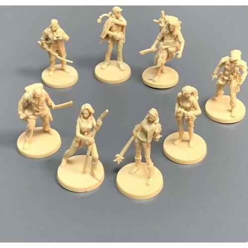 Random 5PCS Resistance Survivors Hunman Model Miniatures Posthuman Saga Board Game Deluxe Edition Figures Role Playing Toys