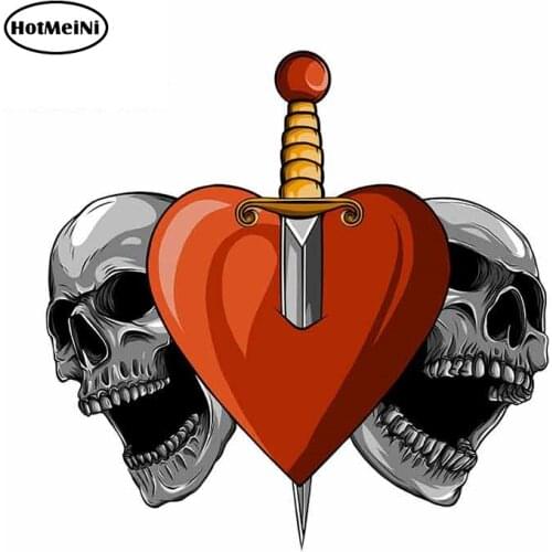 HotMeiNi 13cm x 12.7cm Skulls with Sword Motorcycle Car Stickers Graffiti Decal Funny Waterproof Graphic for JDM SUV RV