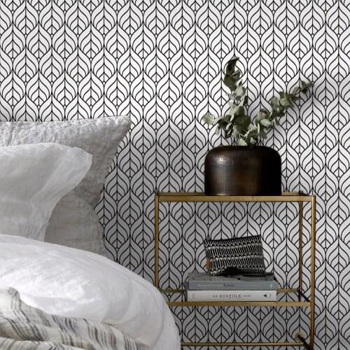 Black Wave Furniture Decal Wallpaper Living Room Adhesive Wall Paper Waterproof Wall Sticker for Modern Room