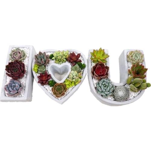 New Products Clear Water Concrete Cement Pots Silicone Manual DIY Silicone Flower Pot Mold IOU Bonsai Series