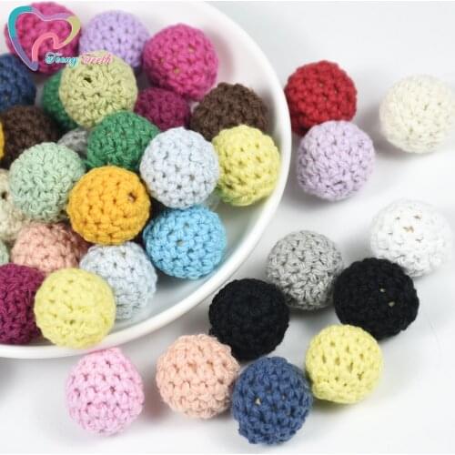Teeny Teeth 10PCS Dia16 MM Baby Nursing Teething Crochet Beads Chewable Beads For DIY Jewelry Nursing Accessories Toy Baby Items