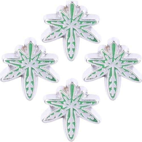 20Pcs/lot Metal Maple Leaf Floating Charms For living Glass floating memory locket Jewelry Wholesale