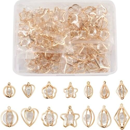 60~120pcs/box Mixed Shapes Alloy Charms Pendants for bracelets necklace jewelry making DIY Crafts Decor Accessories