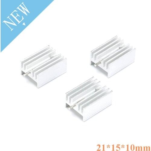 10pcs TO-220 Heatsink TO 220 Heat Sink 21x15x10mm Radiator Cooler Radiator Aluminum 21*15*10mm 21mmx15mmx10mm TO220 For Cooling