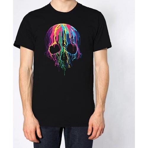 Rainbows Head Skeleton Skull T Shirts Hipster Funny Tshirt Women Cotton Gothic Clothes Halloween Witch Graphic Tee Unisex Tops