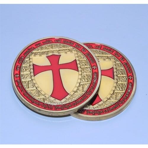 Royal Templar Knights Sword Red Templar Gold Color Coin