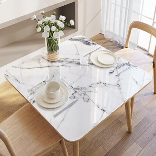 Nordic marble pattern tablecloth rectangle square PVC plastic tablecloths waterproof table mat custom made wood table protector