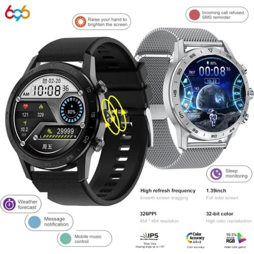 KK70 Smart Watch 454*454 HD Screen Men BT Call Wireless Charger Rotary Button IP68 Waterproof Heartrate Test Sport Smartwatch