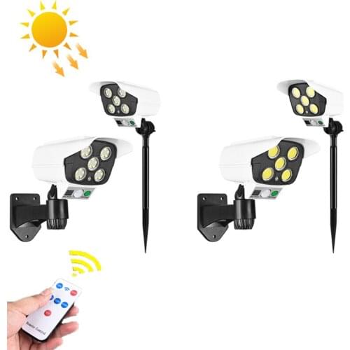 Solar Wall Light Outdoor Analog Monitoring Solar Street Lights With 3 Light Mode Remote Control For Patio Yard Garden Solar Lamp