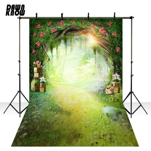 DAWNKNOW Texture Flower Vinyl Photography Backdrops Photocall Baby Fairy Tale Photo Background For Children Photo Studio lv1394