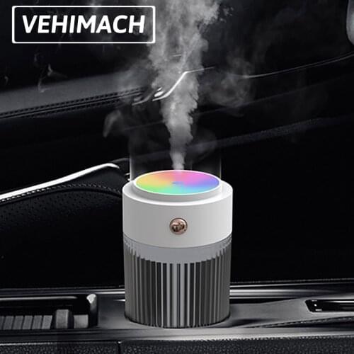 Colorful Car Air Humidifier USB Portable Ambient Light Air Purifier 250ml Aroma Essential Oil Diffuser for Vehicle Home Office