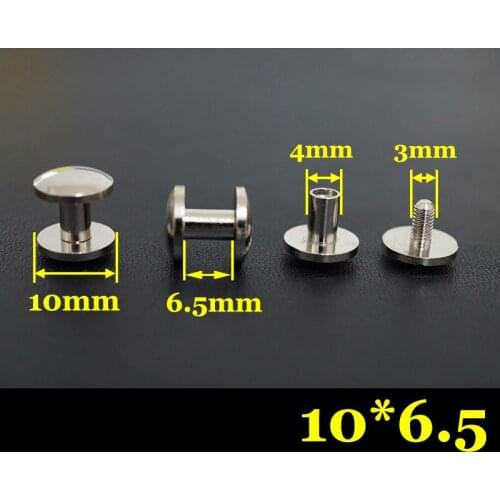 50pc Q5-10x6.5 Solid Brass belt screw Chicago Screw Leathercraft